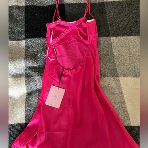Pink Women's Open Back Mini Dress